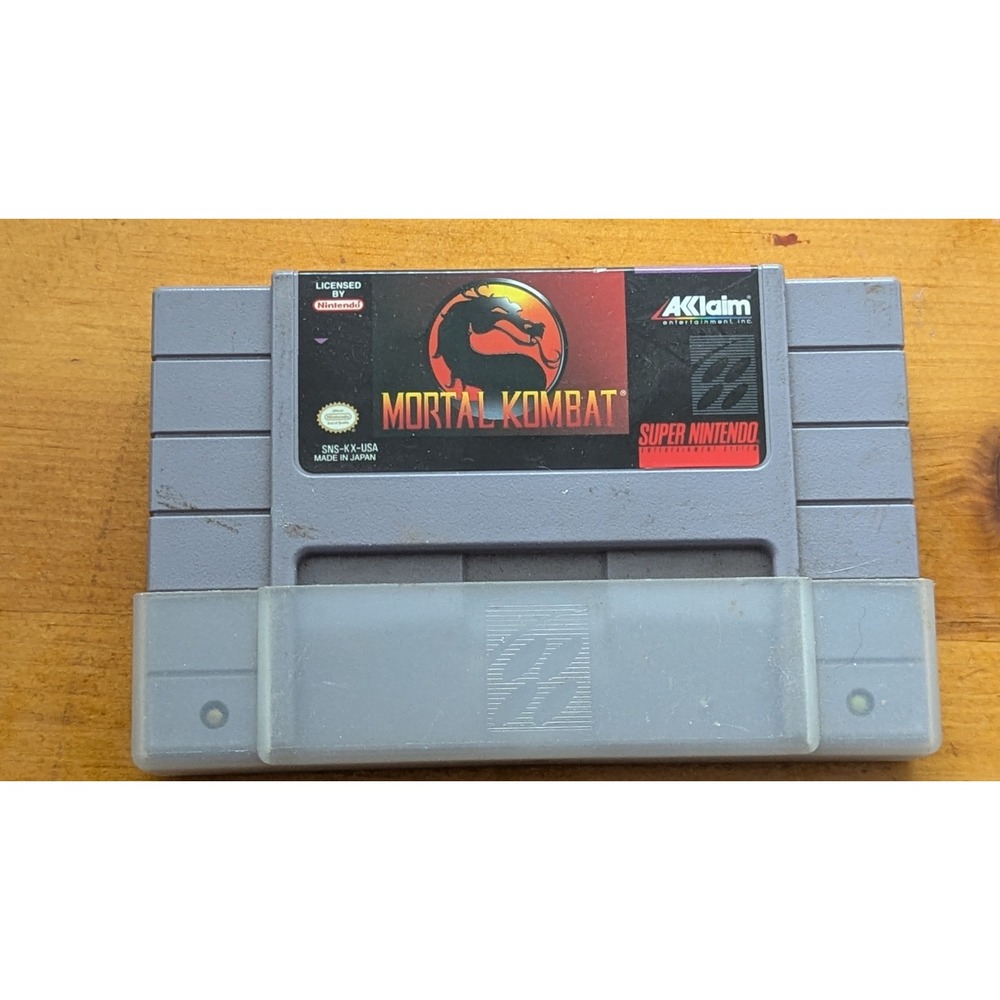 Mortal Kombat Nintendo Super NES SNES‎ 1993 Game Cartridge SNS-KX-USA Acclaim